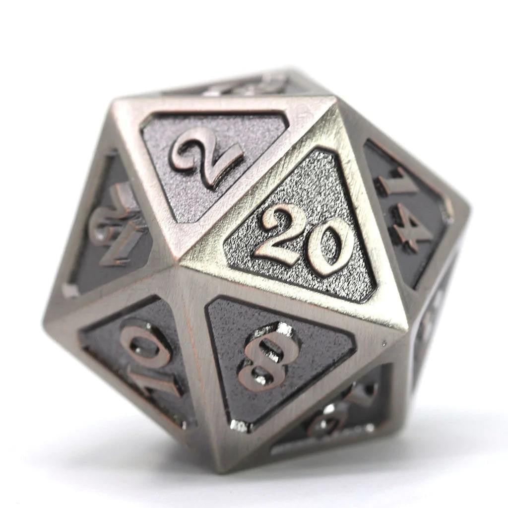 Die Hard Dice Dire d20 - Mythica Battleworn Silver